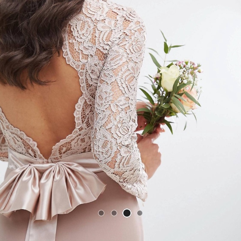 NWT lace maxi dress bow back